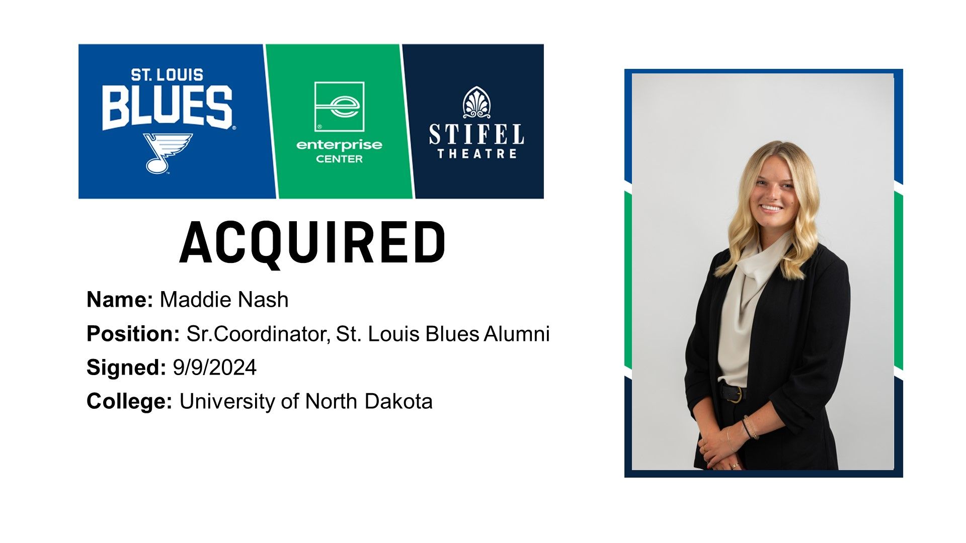 image of Maddie Nash, hired 9/9/2024 as Sr. Coordinator image of Maddie Nash, hired 9/9/2024 as Sr. Coordinator